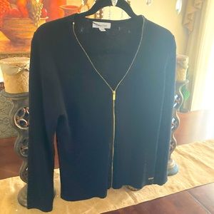 💕Calvin Klein black sweater with zippers Size L